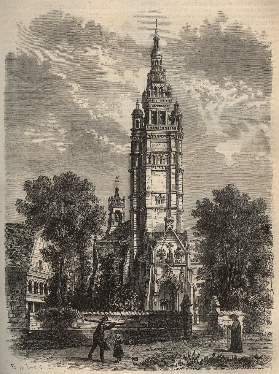 Ogival kunst i sin tilbagegang - Notre-dame de Roscoff en bretagne - gravering af det 19. århundredes din af Unknown artist