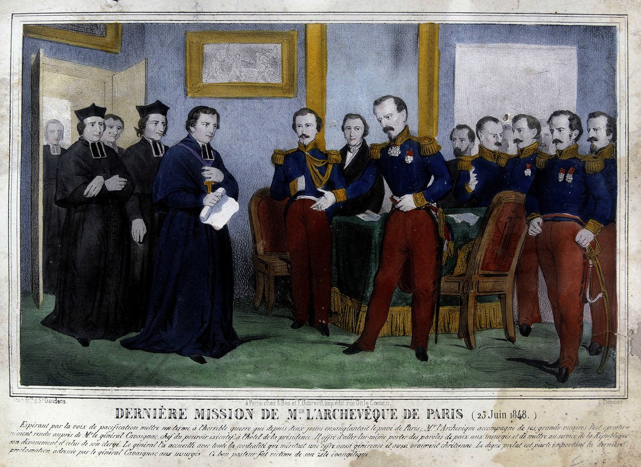 Sidste mission af Archeveque of Paris (25. juni 1848) af Unknown artist