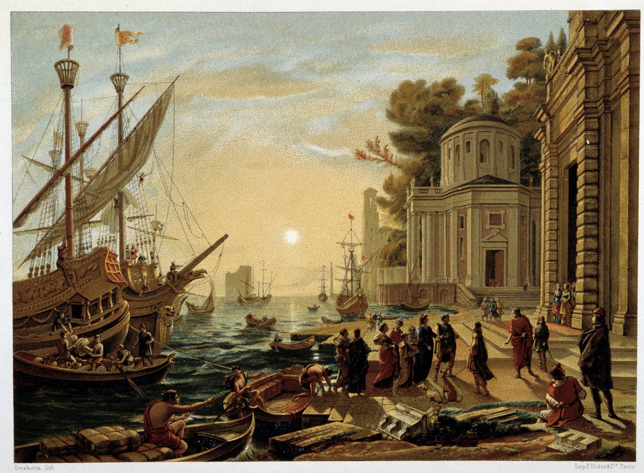 Kleopatras deplaning ved Tarsus, fra ca. Claude Gellée alias Le Lorrain af Unknown artist