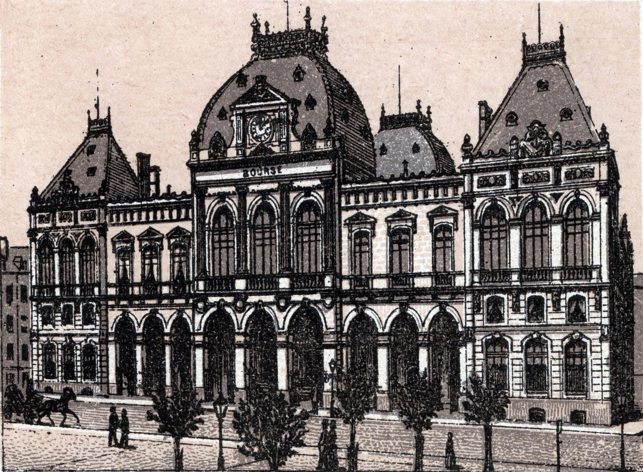 Le Havre, børsen i "Verden illustrerer 168 visninger"" Ingen dato (slutningen af det 19. århundrede) af Unknown artist