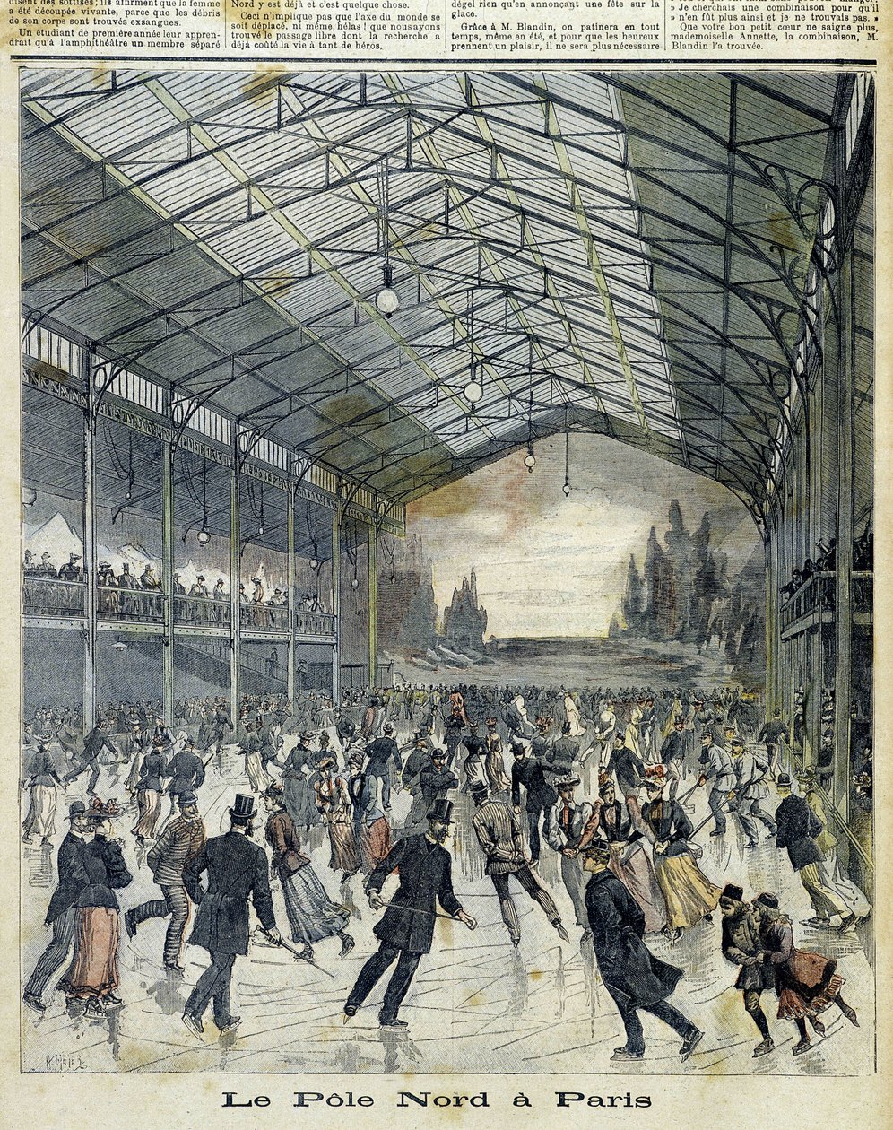Nordpolen i Paris: Parisere på skøjter - i "" Le Petite Journal", nov. 1892 af Unknown artist