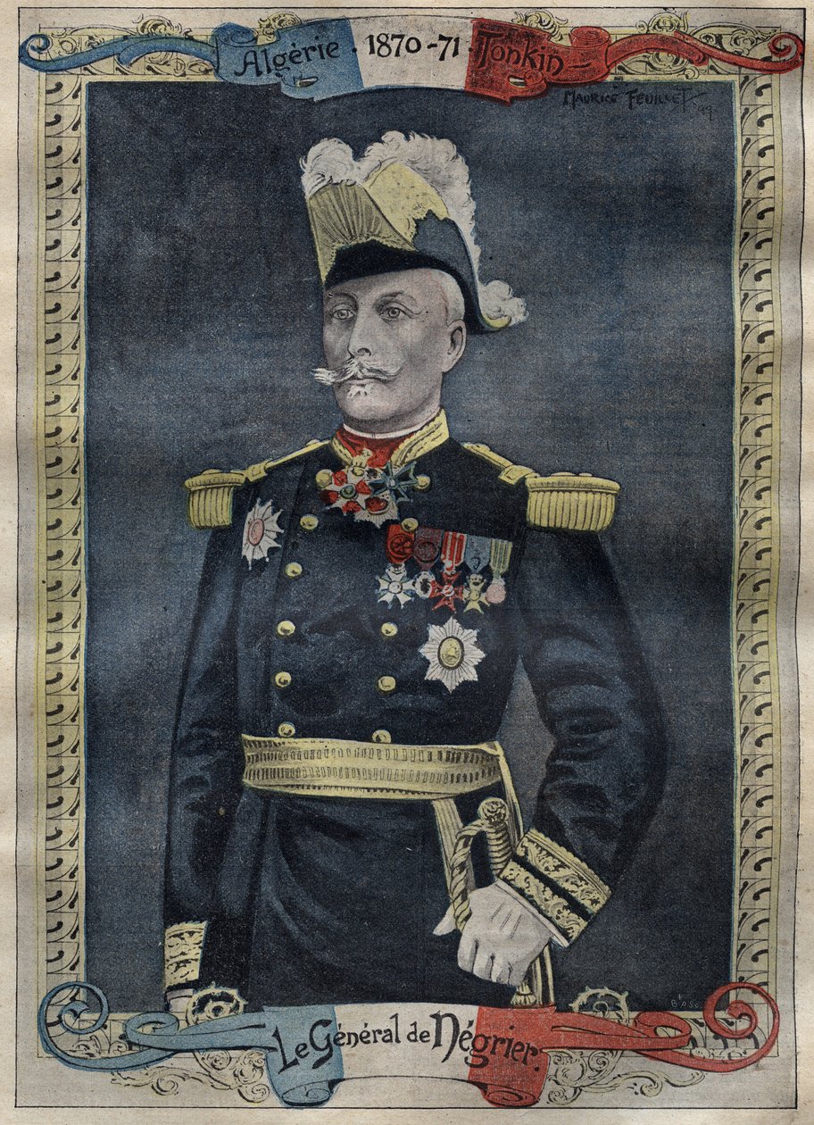 General Francois Oscar de Negrier 1839-1913 - indgravering i "Le-Pelerin"" fra 1899 af Unknown artist