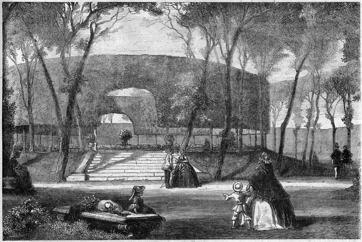 Sceaux-parken om foråret - gravering i "" Le Journal Illustrie"" af Unknown artist