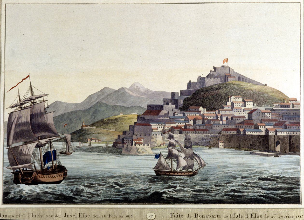 Læk af Napoleon Bonaparte fra Elba Island 26/02/1815. af Unknown artist