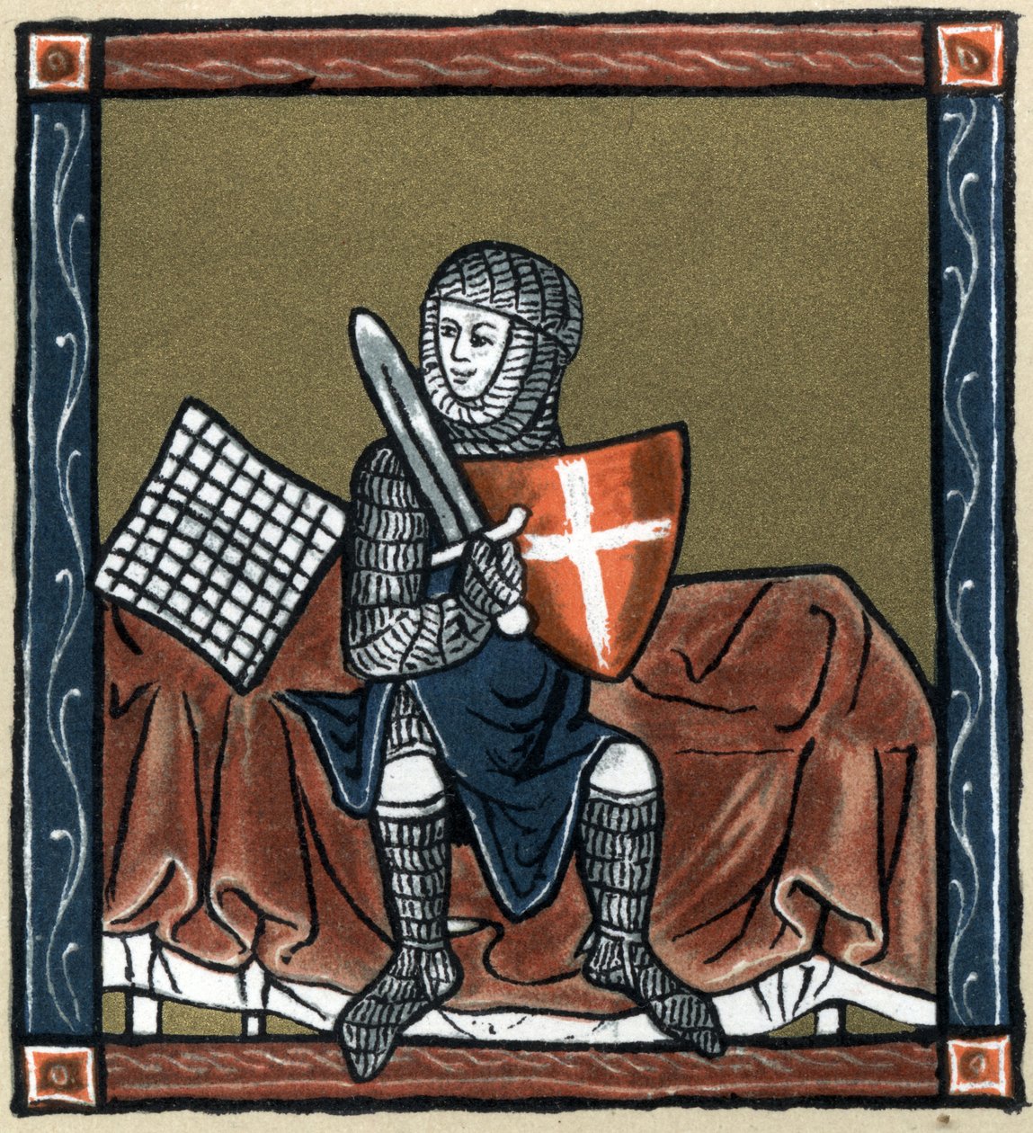 Legend Arthurian: Gauvain-ridderen på den magiske seng. I "History of French Literature" af Hermann Suchier af Unknown artist