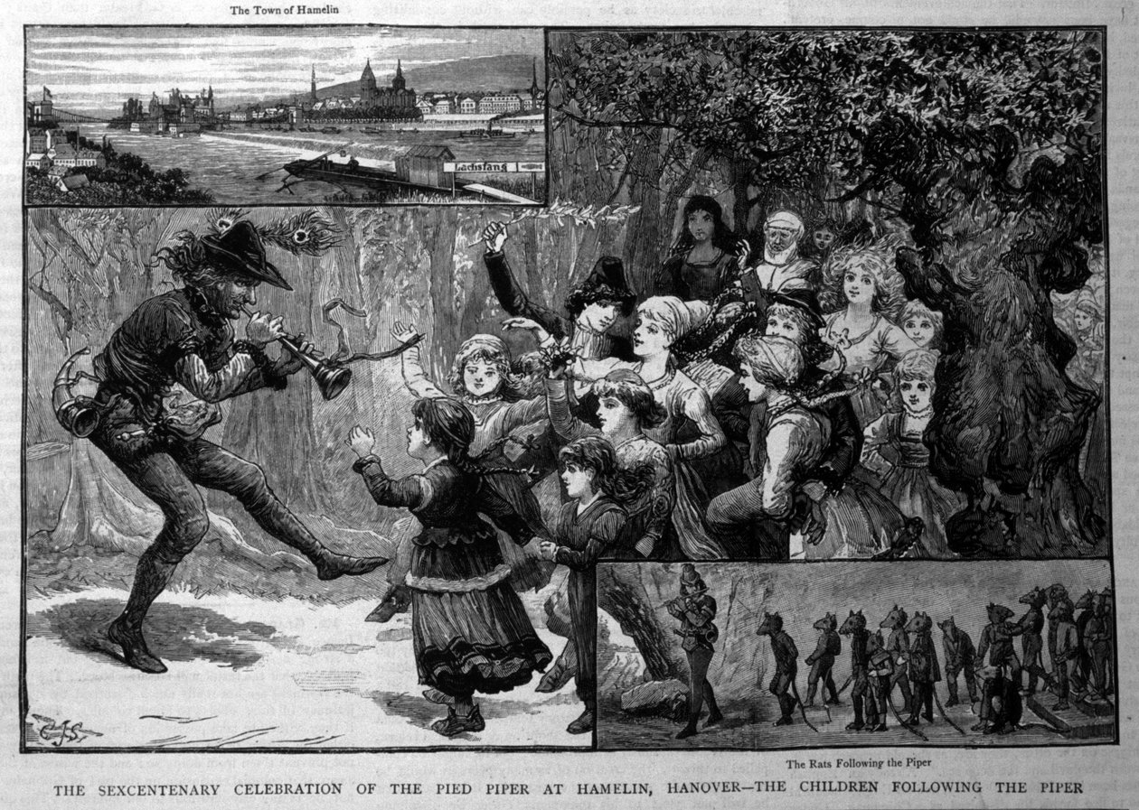 Legenden om "" The Pied Piper of Hamelin "" af Unknown artist