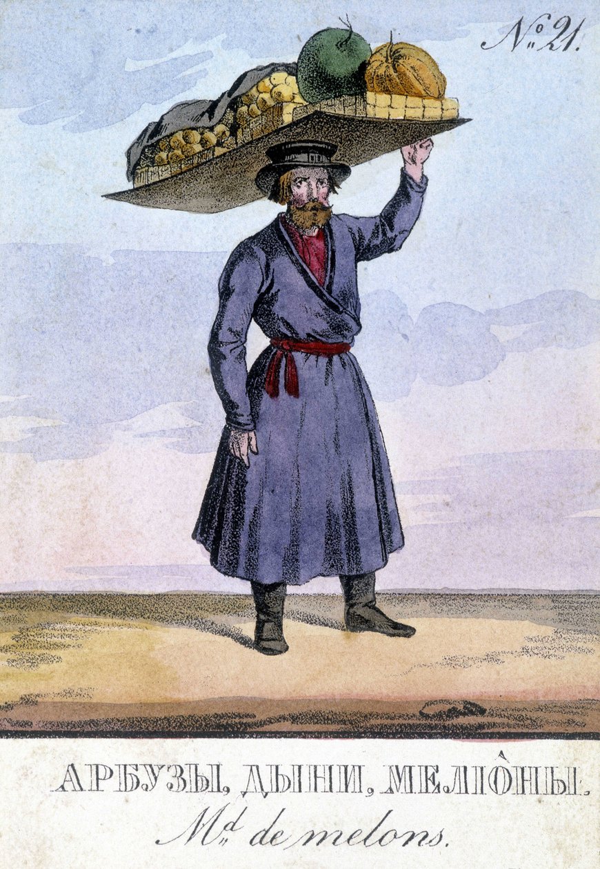 Bælgplantehandler i Rusland i det 19. århundrede. af Unknown artist