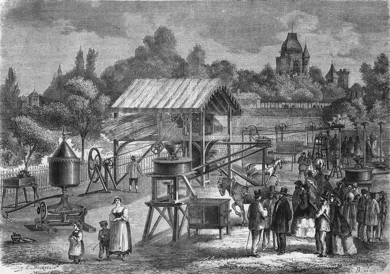 Les Machines agricole af Mr. Joseph Pinet Jr., bygmester i Abilly (Indre et Loire) i 1865. af Unknown artist