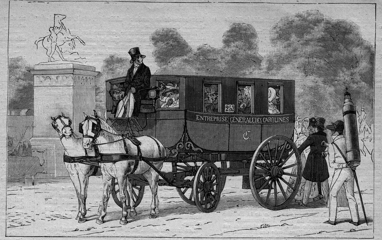 Les Omnibus de Paris i det 19. århundrede: Caroline - stik fra 1892 af Unknown artist