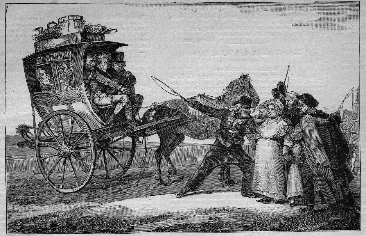 Les Omnibus de Paris i det 19. århundrede: Le Cuckoo - gravering fra 1892 af Unknown artist