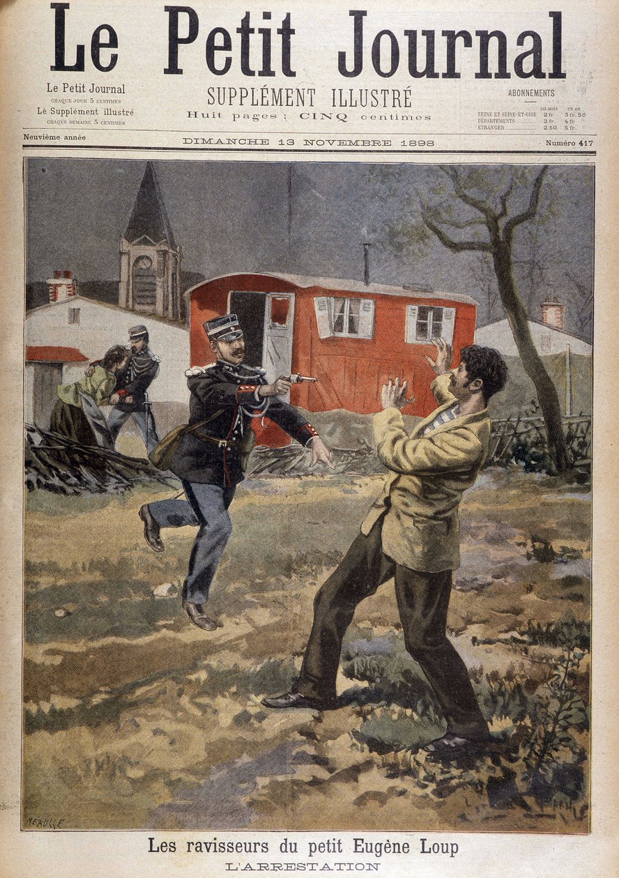 Bortførerne af lille Eugène Loup: arrestationen - i "" Le Petity Journal"" af 13/11/1898 af Unknown artist