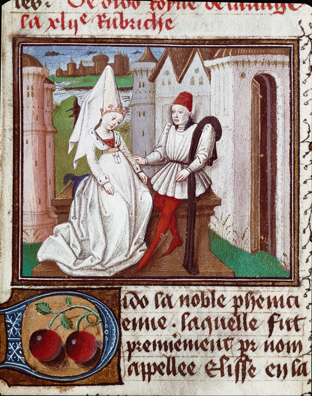 The Loves of Didon, Grundlæggeren af ​​Carthage og Enee Miniature taget fra "The Book of Light and Noble Women"" af Giovanni Boccaccio sagt af Jean Boccace (1313-1375) af Unknown artist