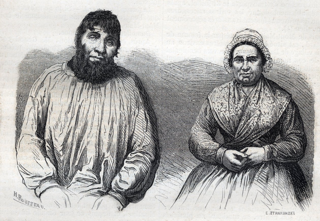 Les epoux Dumollard (Martin Dumollard (1810-1862) og hans kone medskyldig Marie Anne (Marie-Anne) Martinet (1814-1875) Gravering af det 19. århundrede af Unknown artist