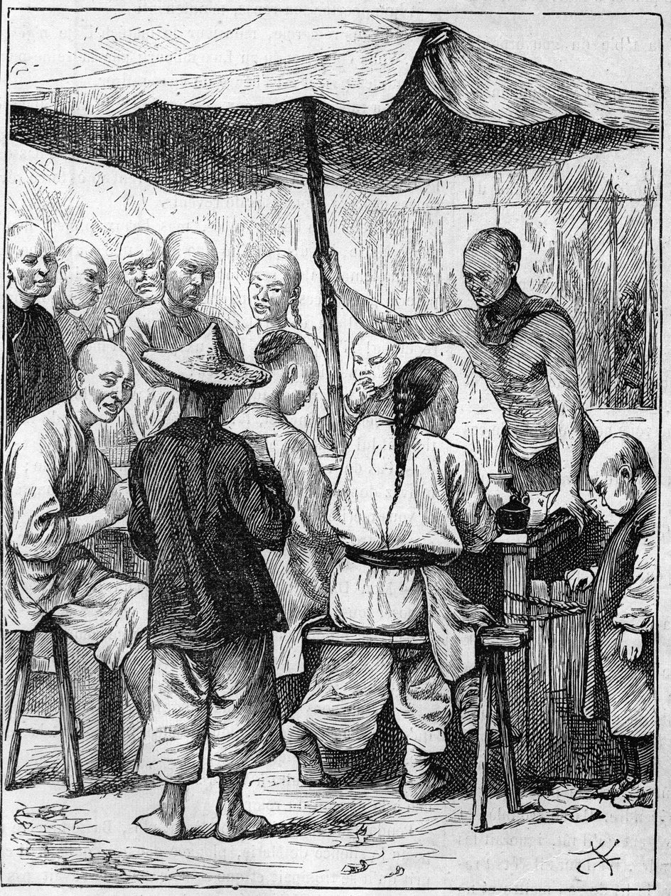 Livet i Kina i det 19. århundrede: Udendørs catering. af Unknown artist