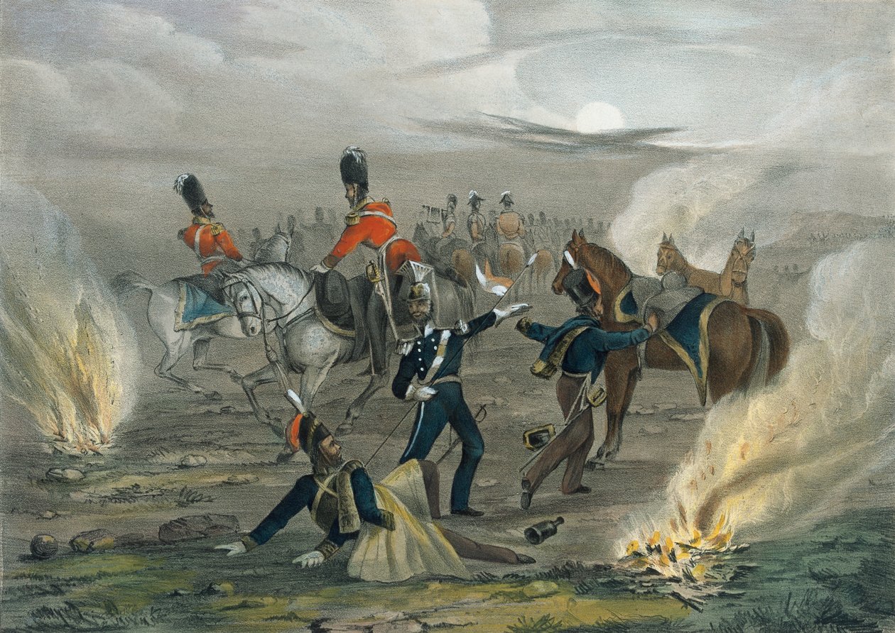 ?Livet i lejren før Sebastopol. nr. 4 Midnatsalarmen?, 1854 ca af Unknown