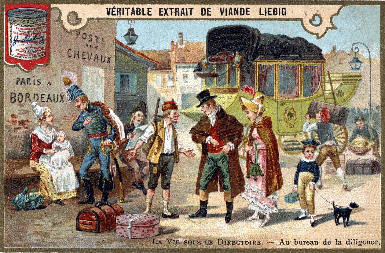 Livet under direktionen: på Omsorgskontoret. Kromolitografi, Liebig-billede. af Unknown artist
