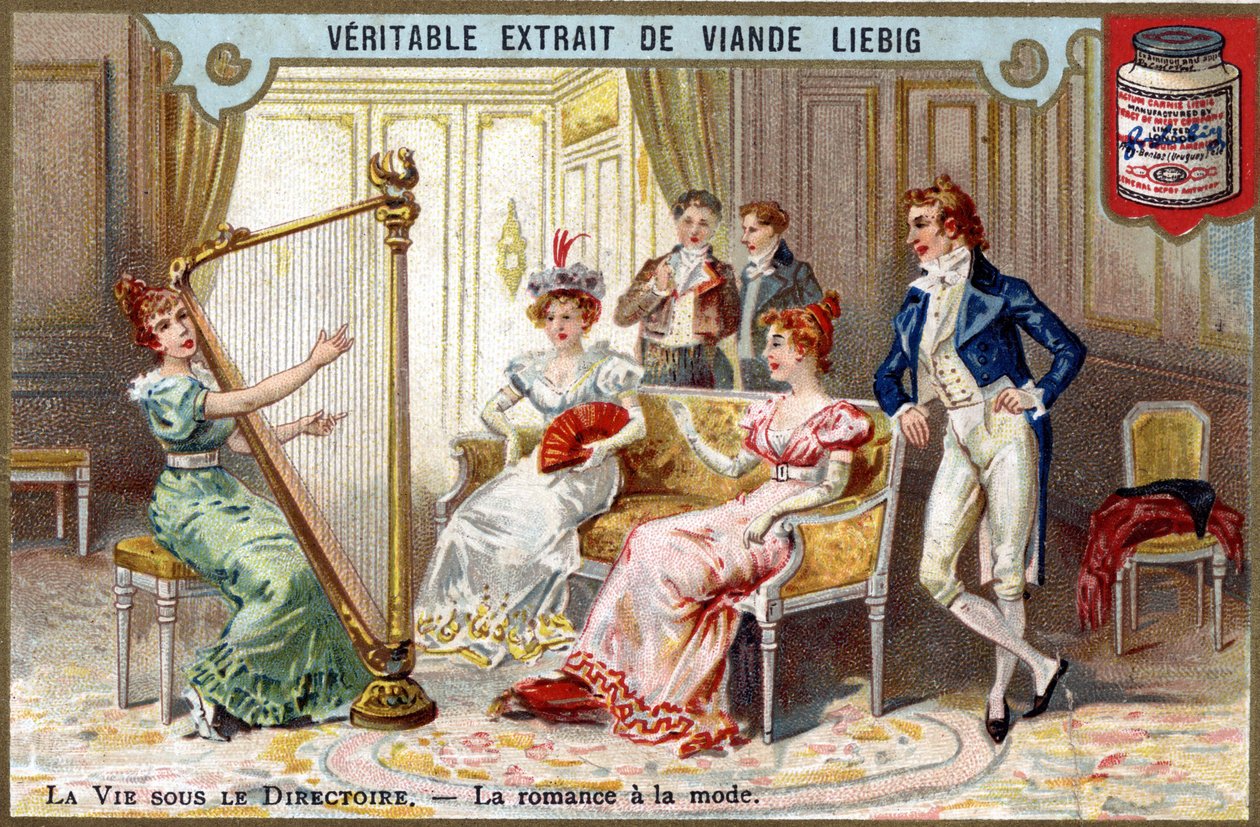 Livet under bestyrelsen: romantik i mode. Chromo Liebig fra slutningen af det 19. århundrede. af Unknown artist