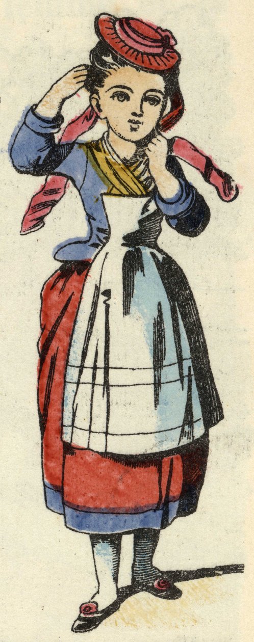 Lille Rødhætte. Illustration af fortællingen "Den Lille Rødhætte" af Charles Perrault af Unknown artist