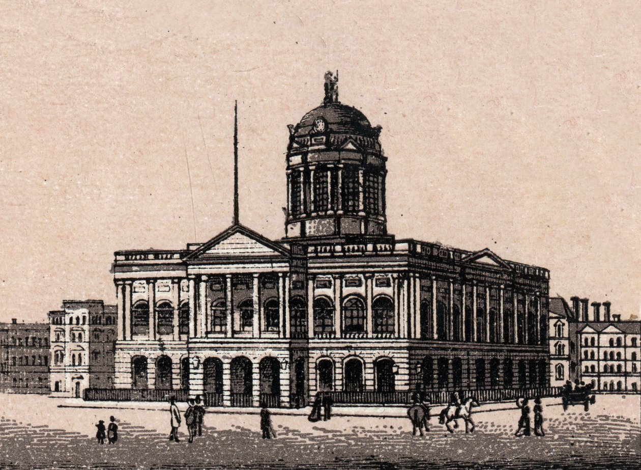 Liverpool, England: udsigt over rådhuset. i "" Verden illustrerer 168 visninger"" Udateret (slutningen af det 19. århundrede) af Unknown artist
