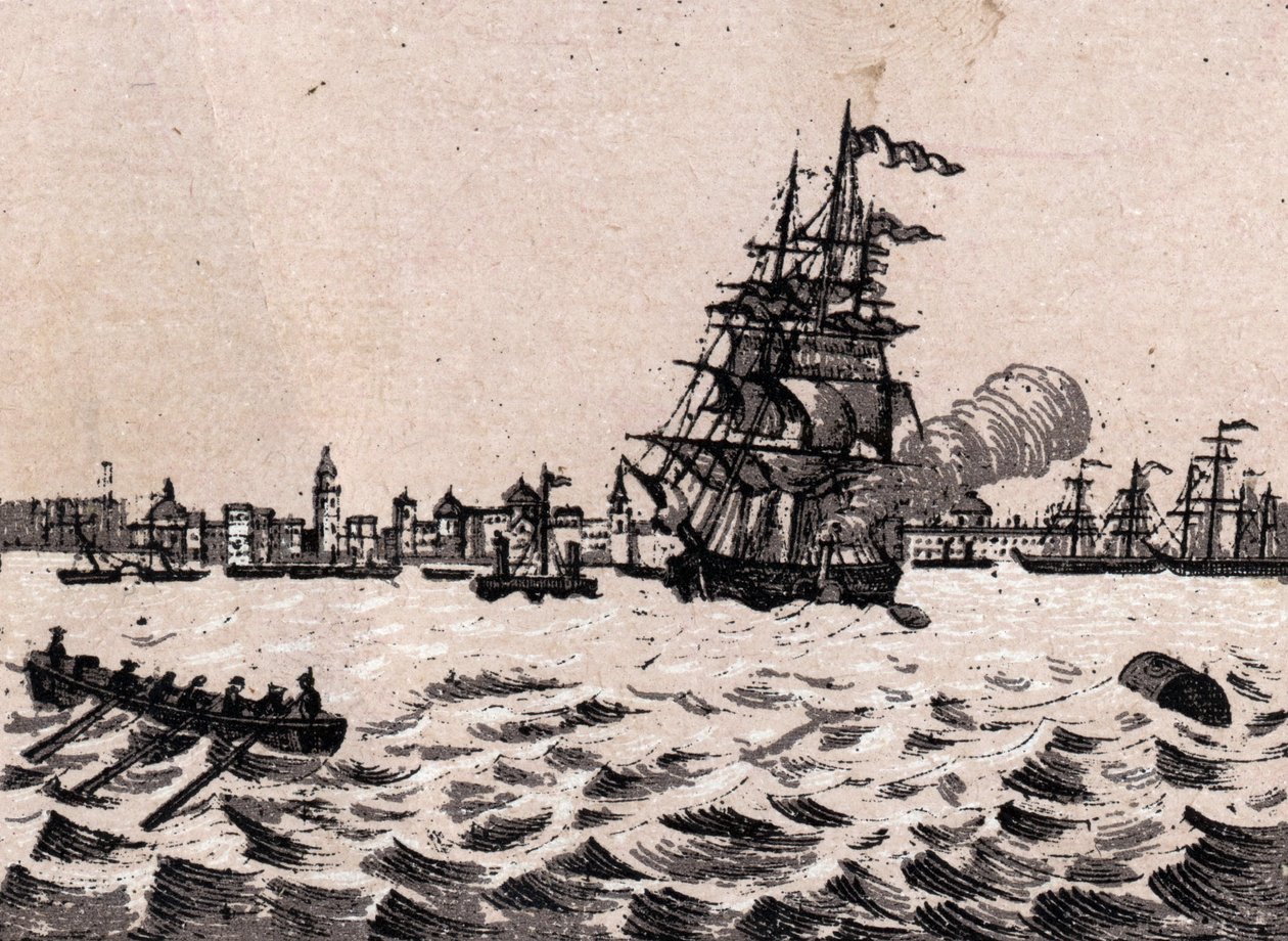 Liverpool, England: udsigt over havnen (Havn, Havn). i "" Verden illustrerer 168 visninger"" Udateret (slutningen af det 19. århundrede) af Unknown artist