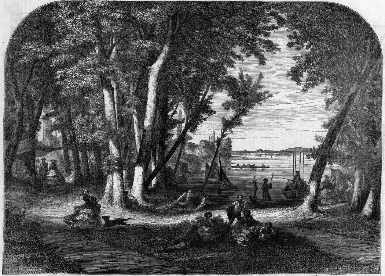 Øen Croissy, i sumé - Indgravering i "" Le Journal Illustré"" af Unknown artist