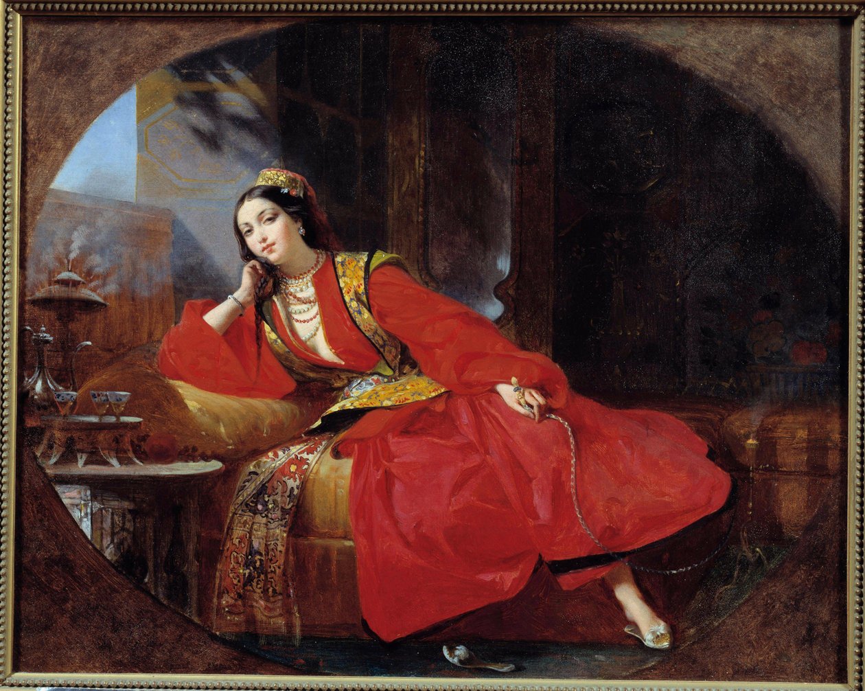 Det odaliske i rødt Anonym maleri. Avignon fra det 19. århundrede, Musee Calvet af Unknown artist