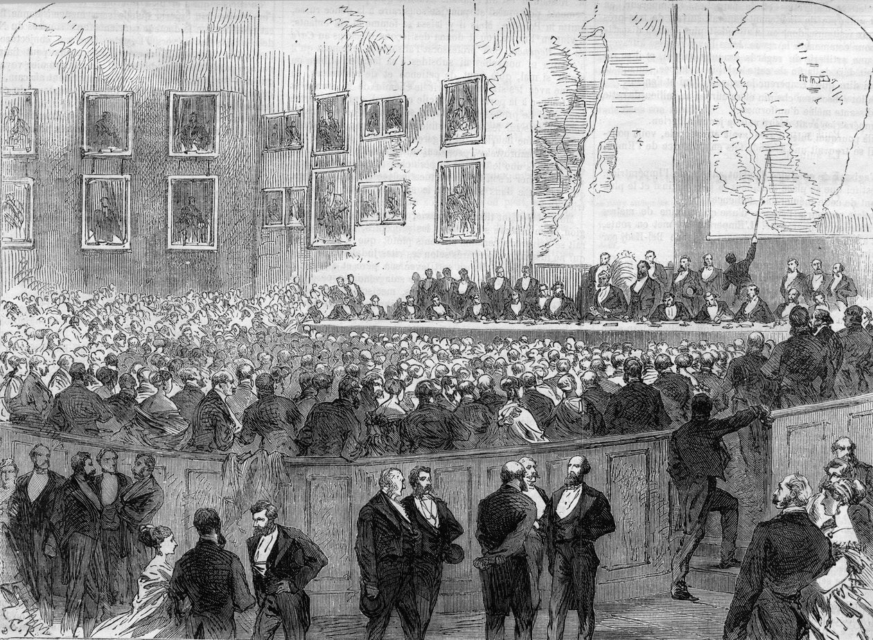 London 1868.Geographical Society of London: beskrivelse af Dr. David Livingstones (1813-1873) rejse til Afrika. af Unknown artist