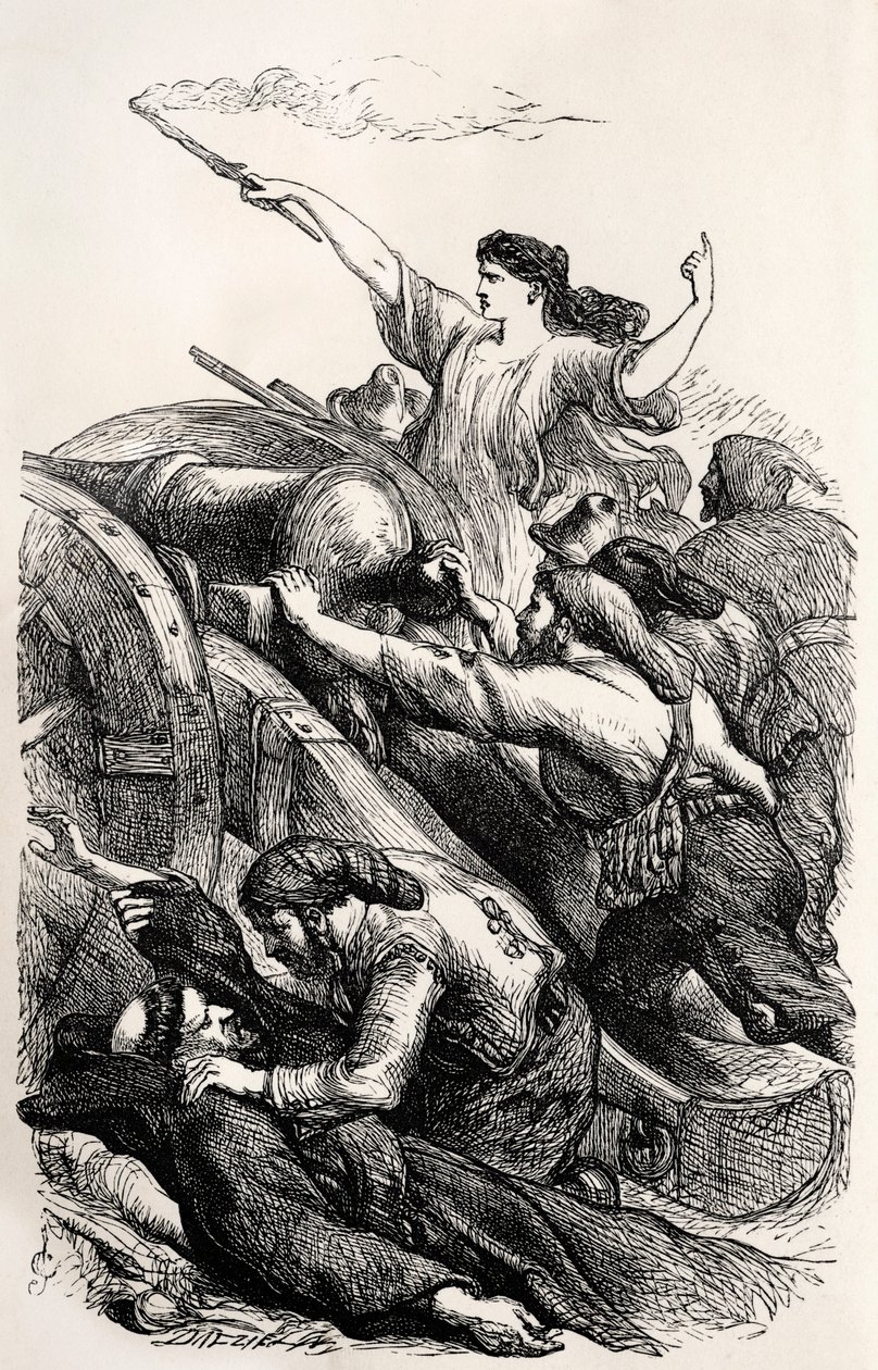 Lord Byron-illustration af en scene fra digtet 