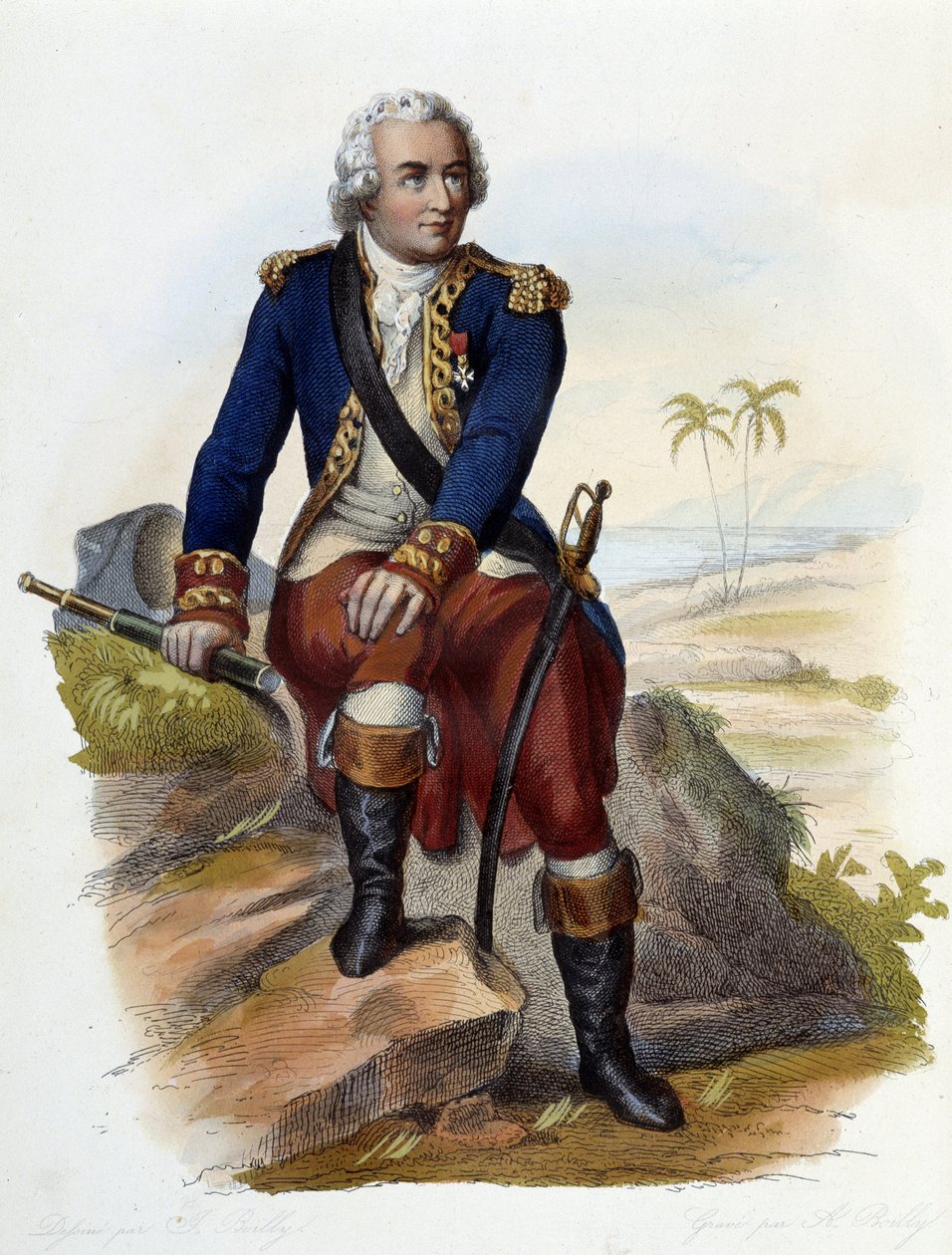 Louis Antoine, greve af Bougainville (1729-1811), fransk navigatør - i Le Plutarque francais, red. Mennechet af Unknown artist