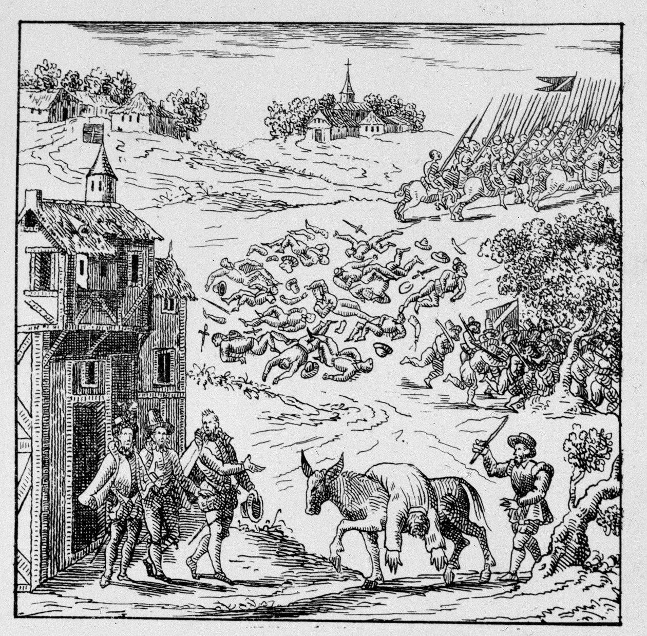 Ludvig I af Bourbon, prins af Conde (Bourbon-Conde) (1530-1569) blev dræbt i kamp, og hans lig, sat på en anesse, blev bragt til Jarnac, udsat for synet af hele hæren og derefter solgt til hertugen af Longueville, hans svoger, der lod ham bære af Unknown artist