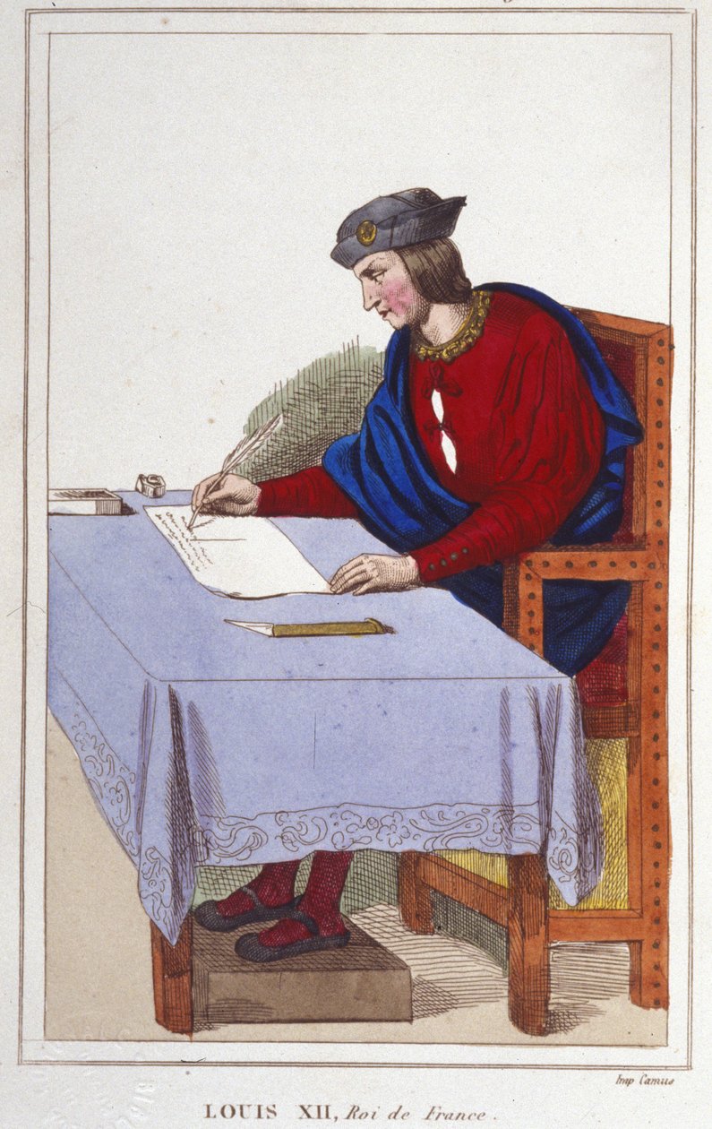 Louis XII (1462 -1515), konge af Frankriggravering af 1830 af Unknown artist