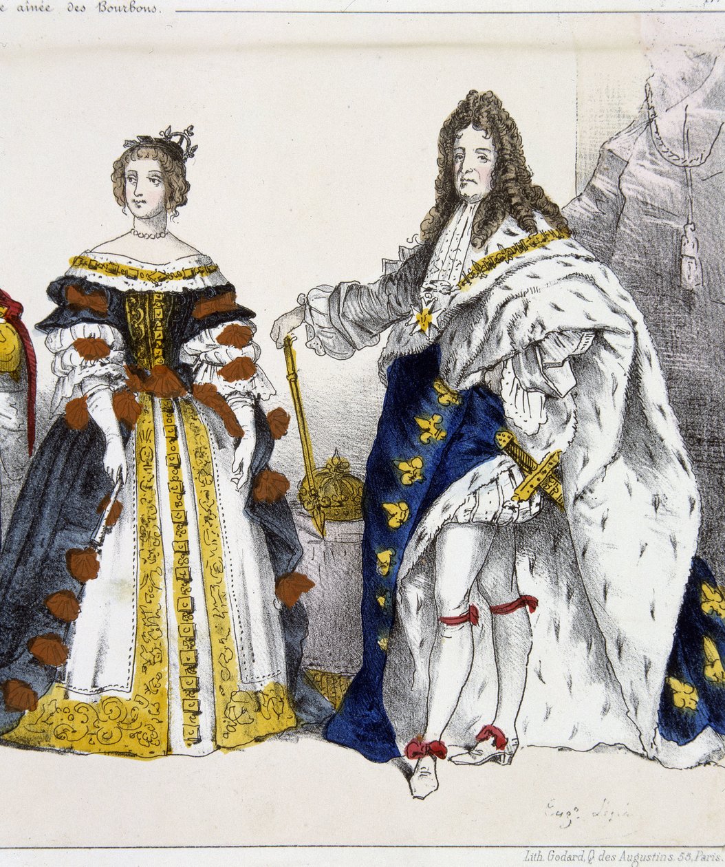 Louis XIV og Marie Therese af Østrig - i "" Kings and Queens of France"" af Unknown artist