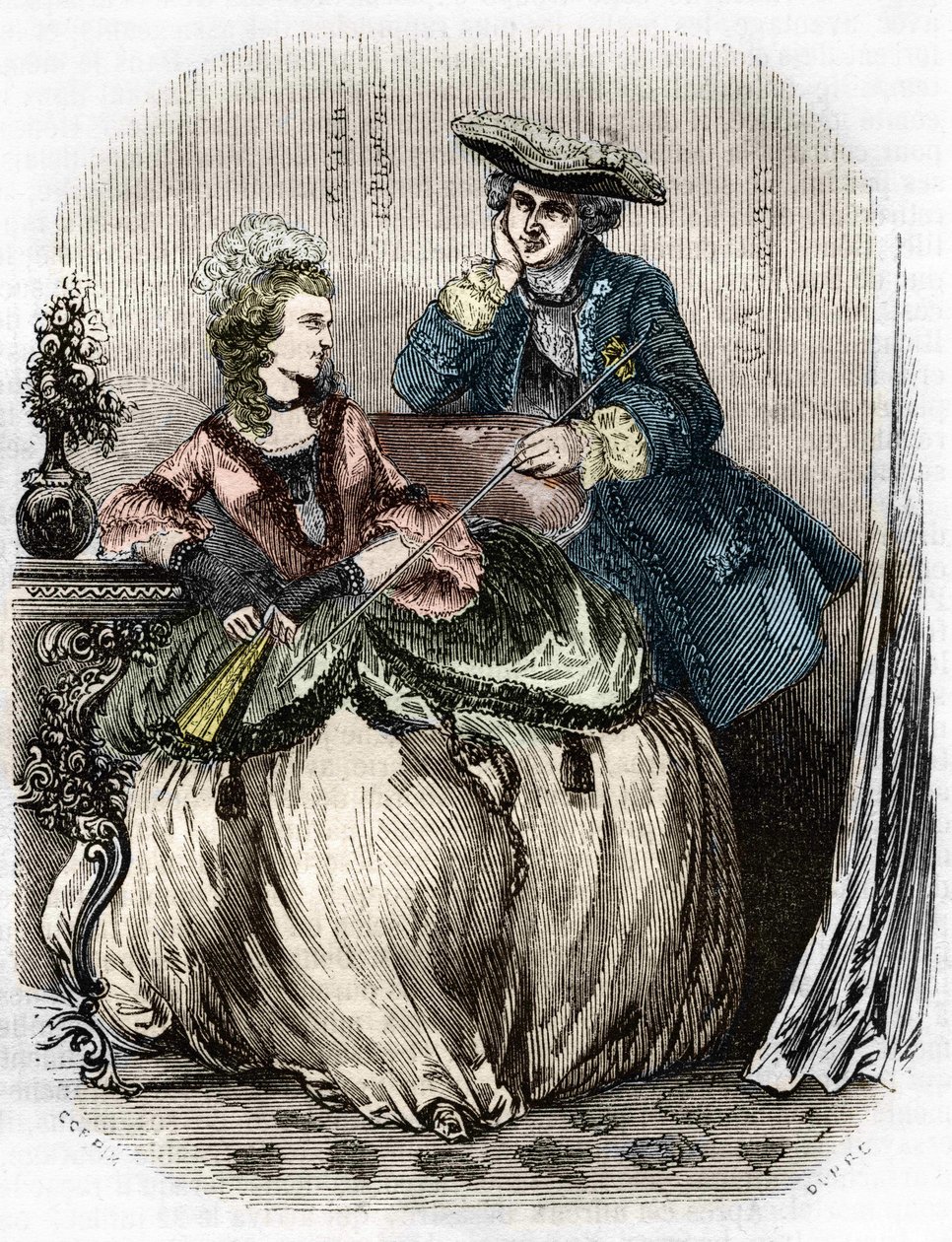 Louis XV og Madame de Pompadour, Jeanne Antoinette Poisson (1721-1764) (Marquise de Pompadour) - i Frankrigs historie af L.-P. Anquetil af Unknown artist