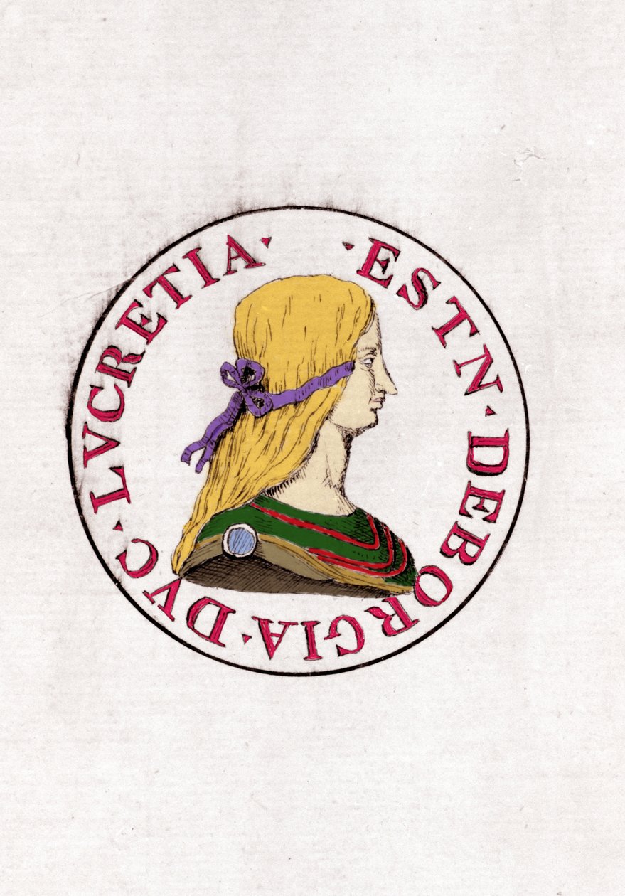 Lucretia Borgia (1480 til 1519). af Unknown artist