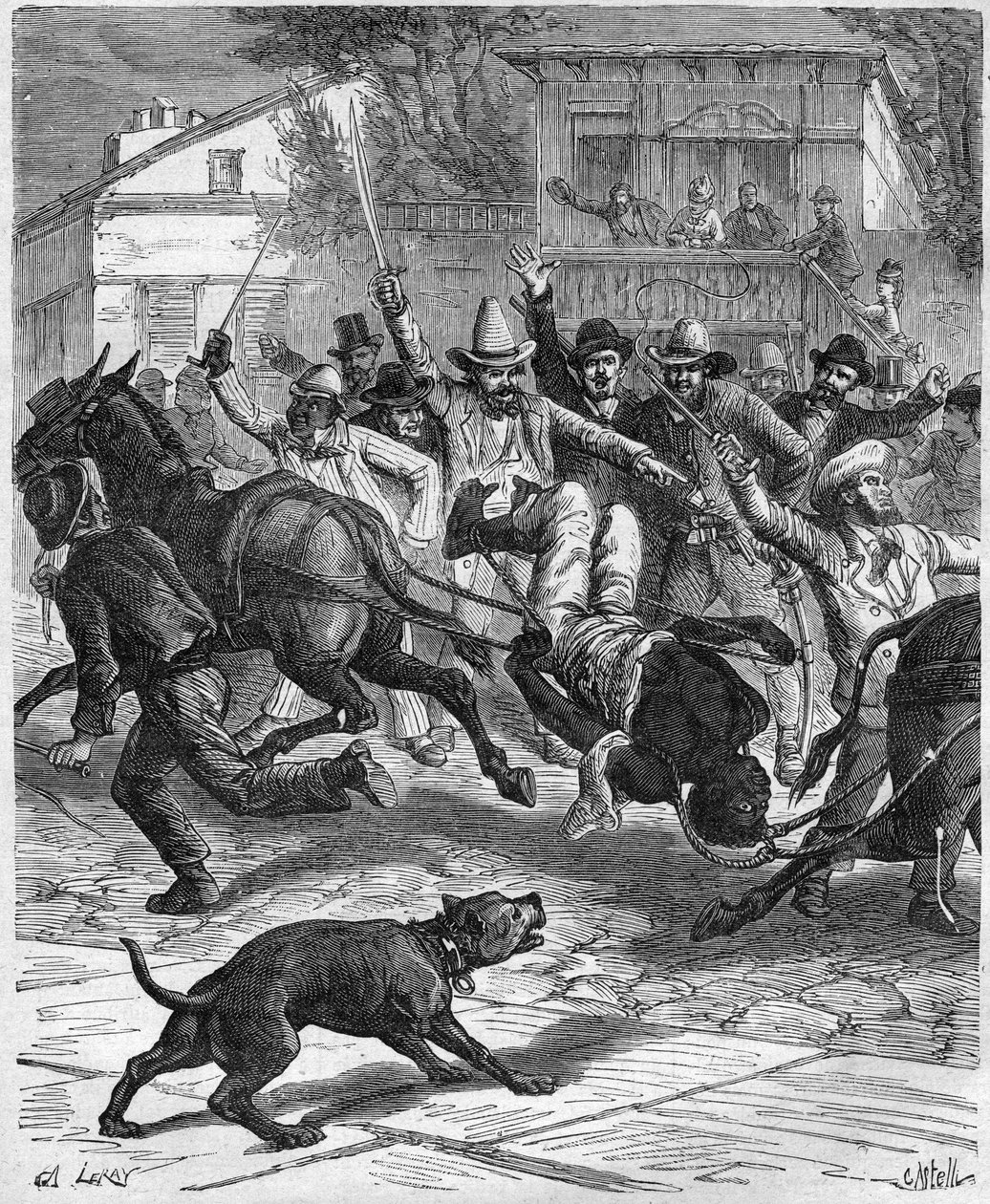 Lynching af en barber i Osceola i 1887 - Lynching af en barber i Osceola Missouri, USA i 1887 af Unknown artist