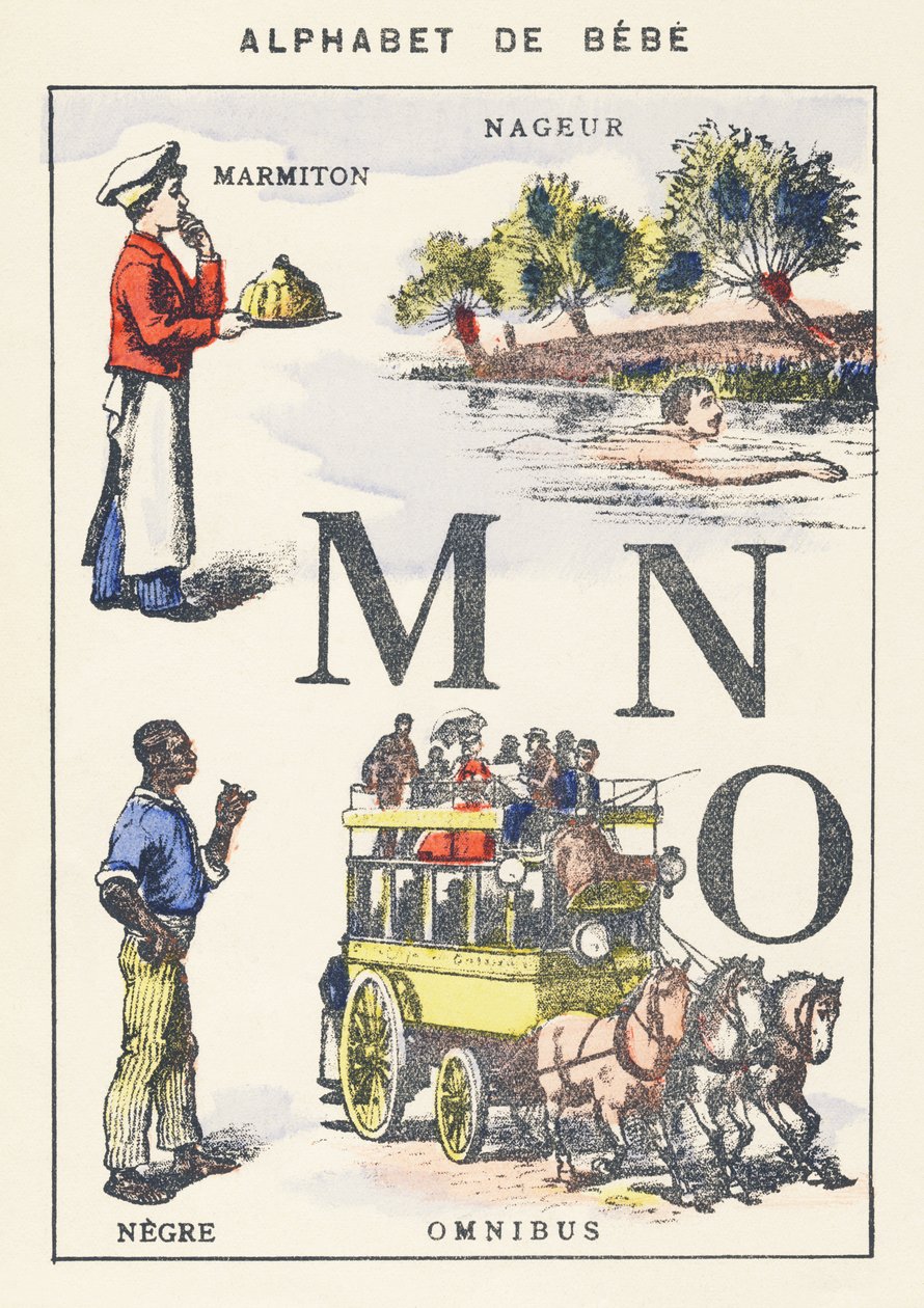 M N W: gryde, svømmer, negre, omnibus af Unknown artist