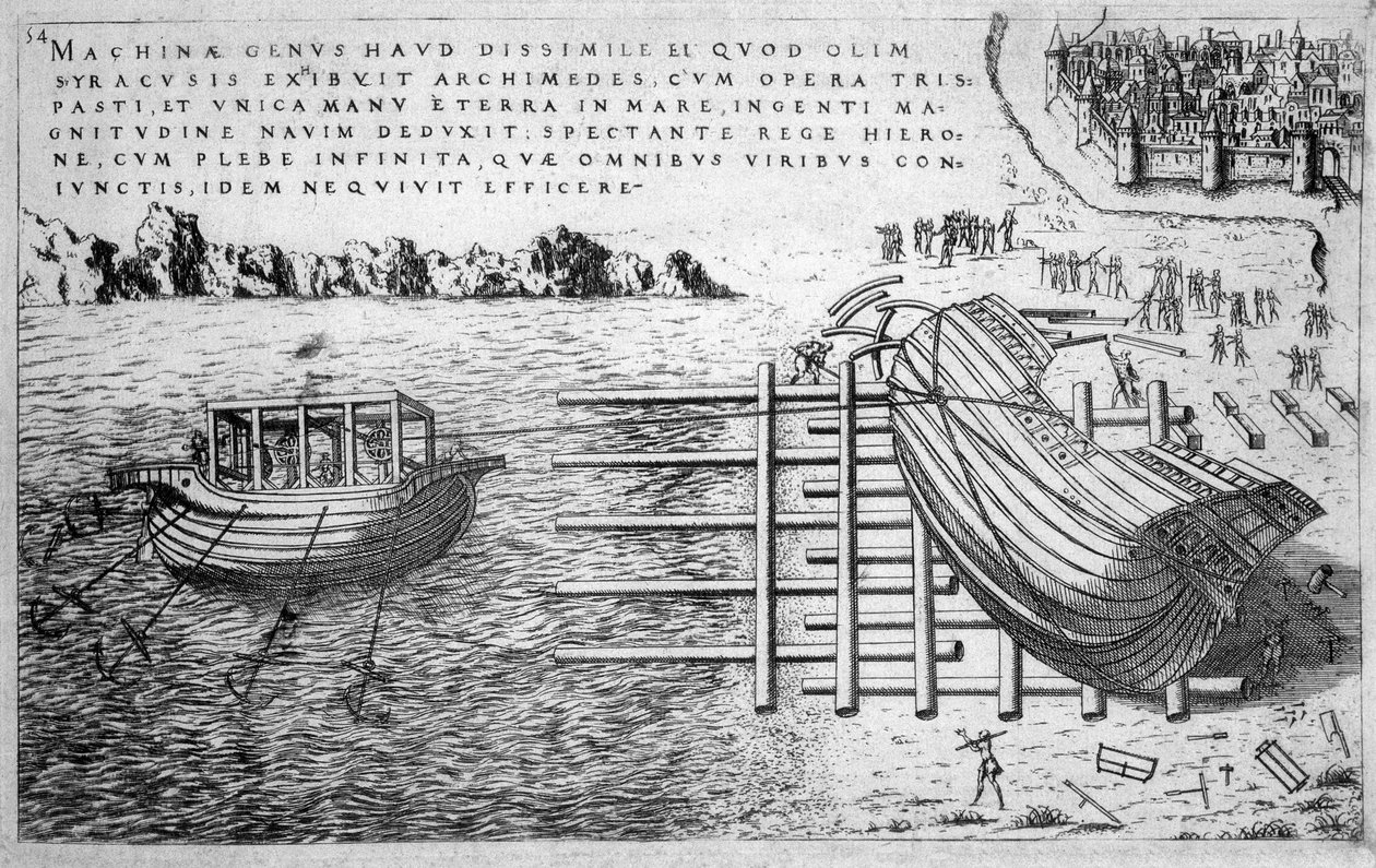 Maskine til søsætning af skibe i 1500-tallet - udg. 1578 af Unknown artist