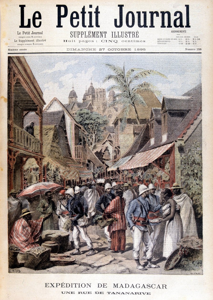 Madagaskar Ekspedition: en gade i Tananarive - i "" Le Petite Journal"" af 27/11/1895 af Unknown artist