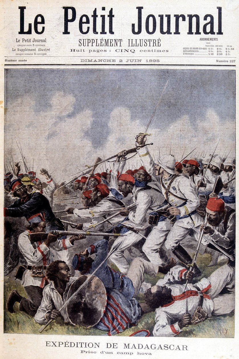 Madagaskar Ekspedition: Tag af en lejr hova - i "" Le Petite Journal"" af 02/06/1895 af Unknown artist