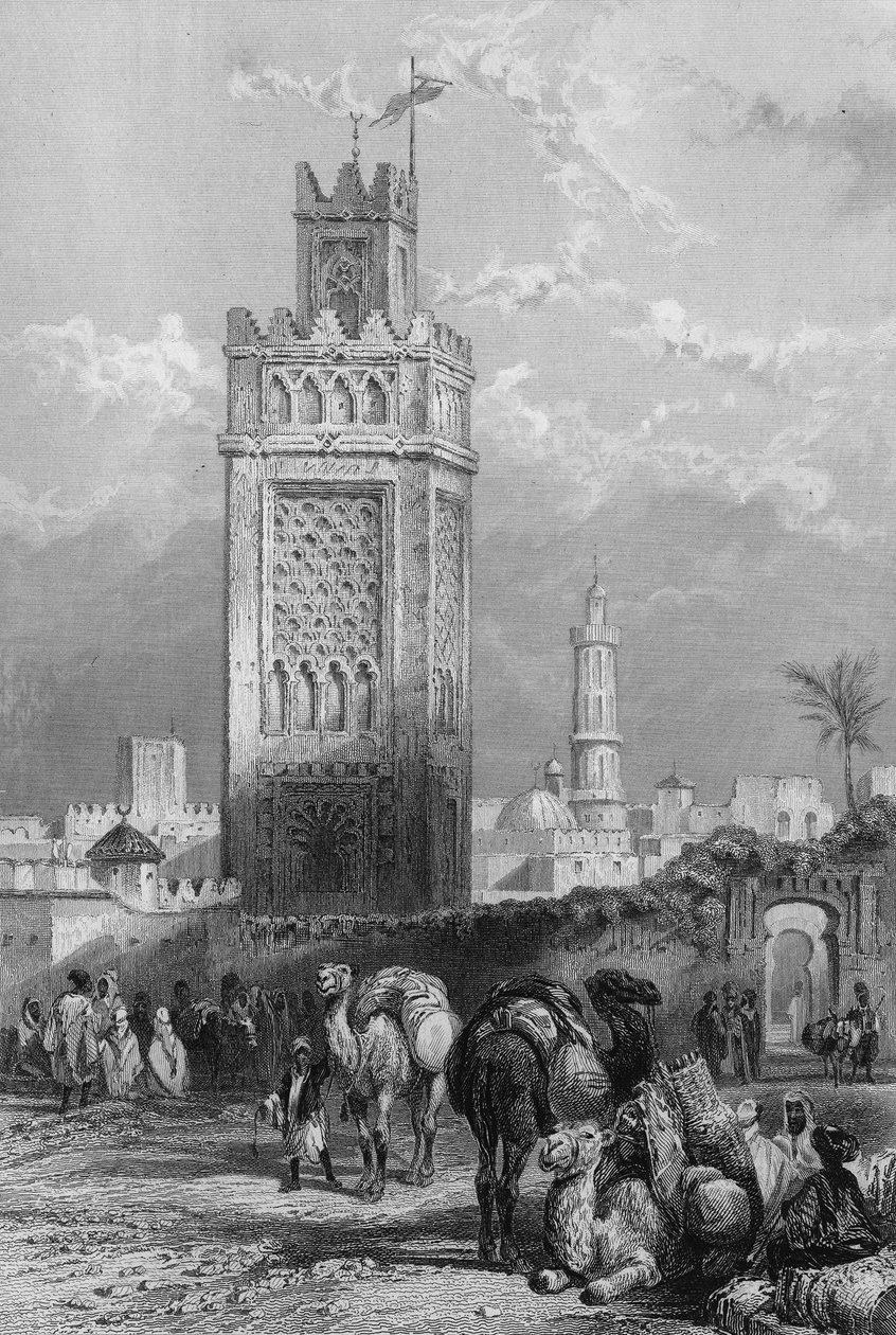 Hovedporten til Oran, hovedhavnen vest for Algeriet. I ""Algeriet antikke og moderne"" af Leon Galibert af Unknown artist