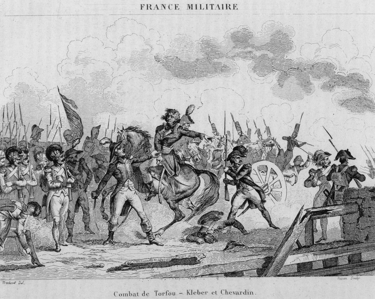 Mainz-tropper ledet af general Kleber og oberst Shevardin under slaget ved Torfou en Vendée af Unknown artist