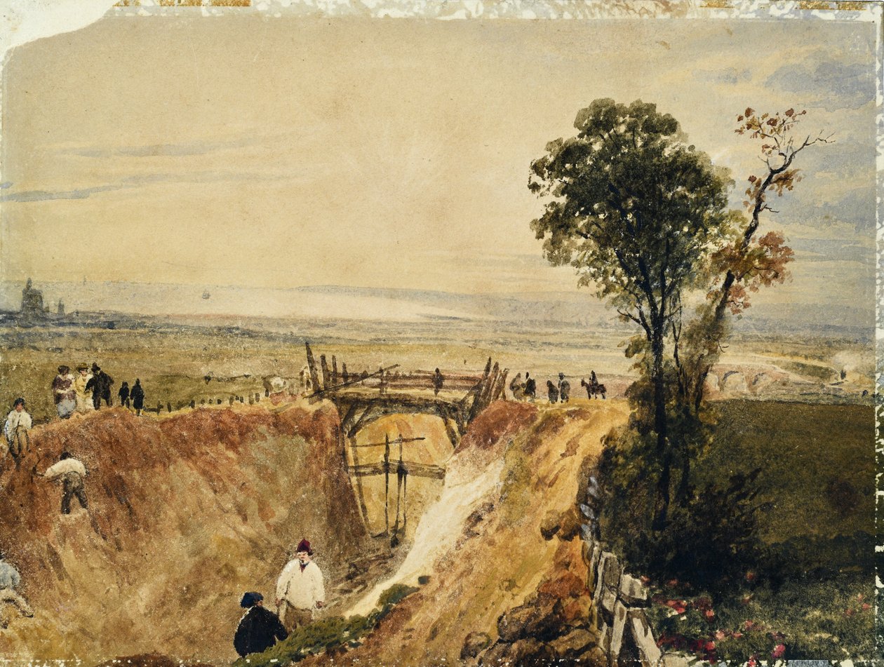 Shoreham Railroadin teko, n. 1840 (akvarelli paperille) af Unknown artist