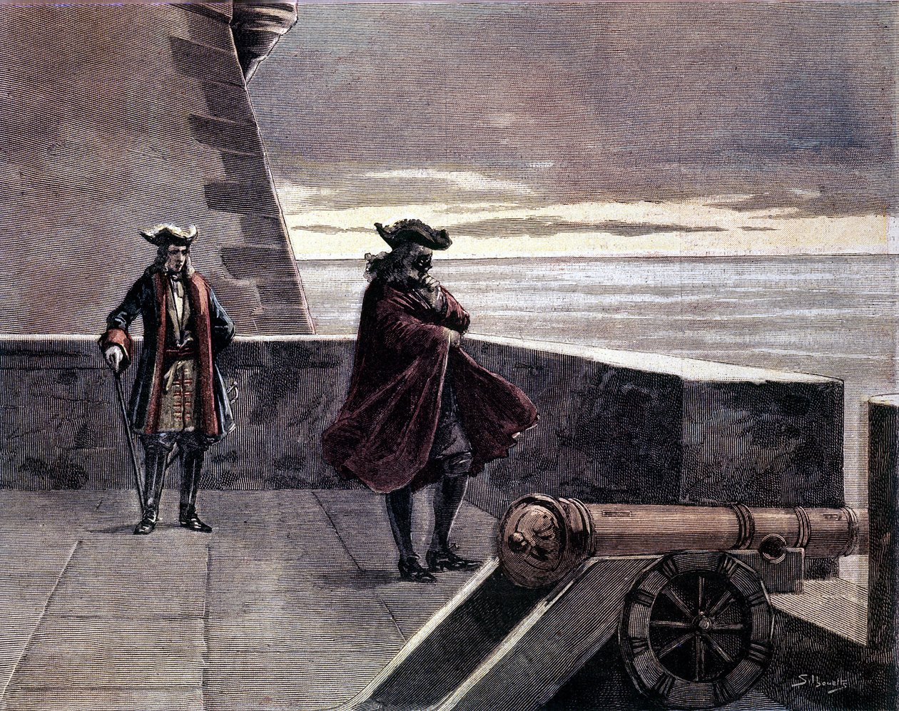Mand med jernmaske i sit tårn. 1800-tals gravering. af Unknown artist