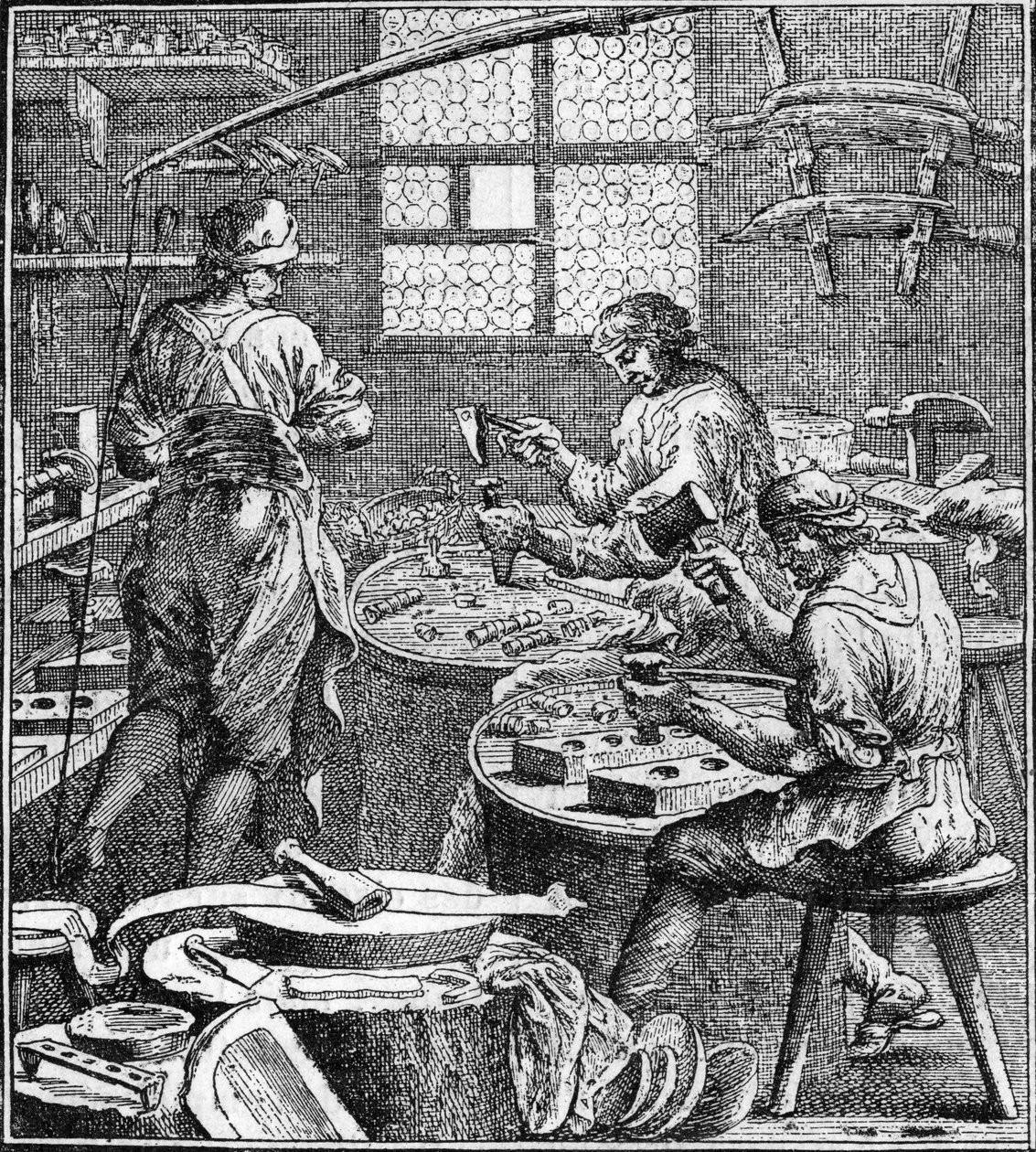Fremstilling af syning i det 18. århundrede. af Unknown artist