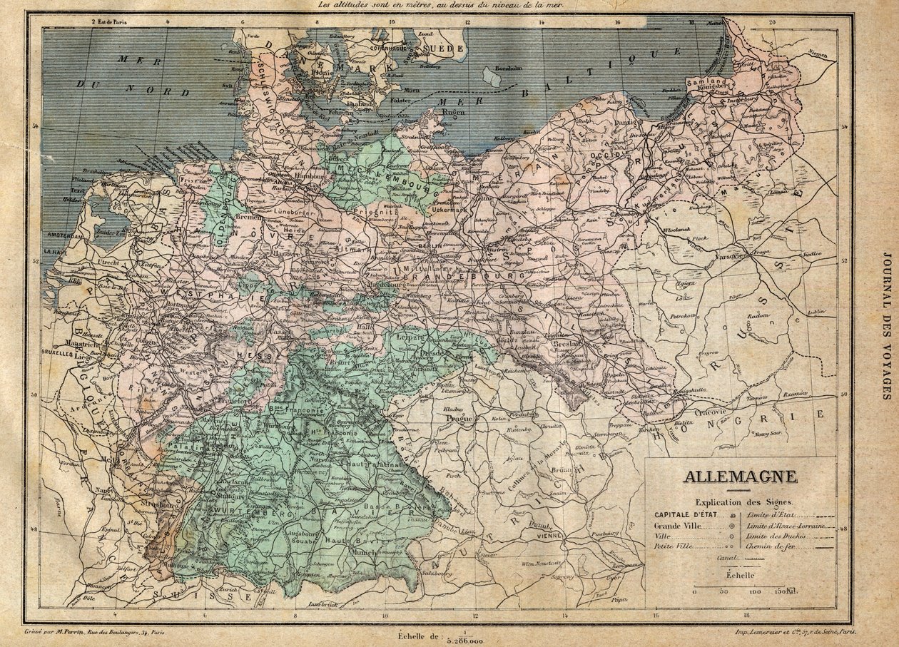 Kort over Tyskland i 1891 - Kort over Tyskland i 1891 - af Unknown artist