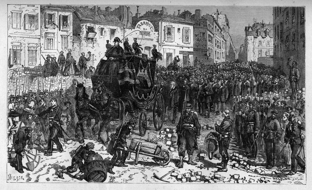 Marts 1871: begravelse af Charles Hugo, Victors søn - gravering fra "" L