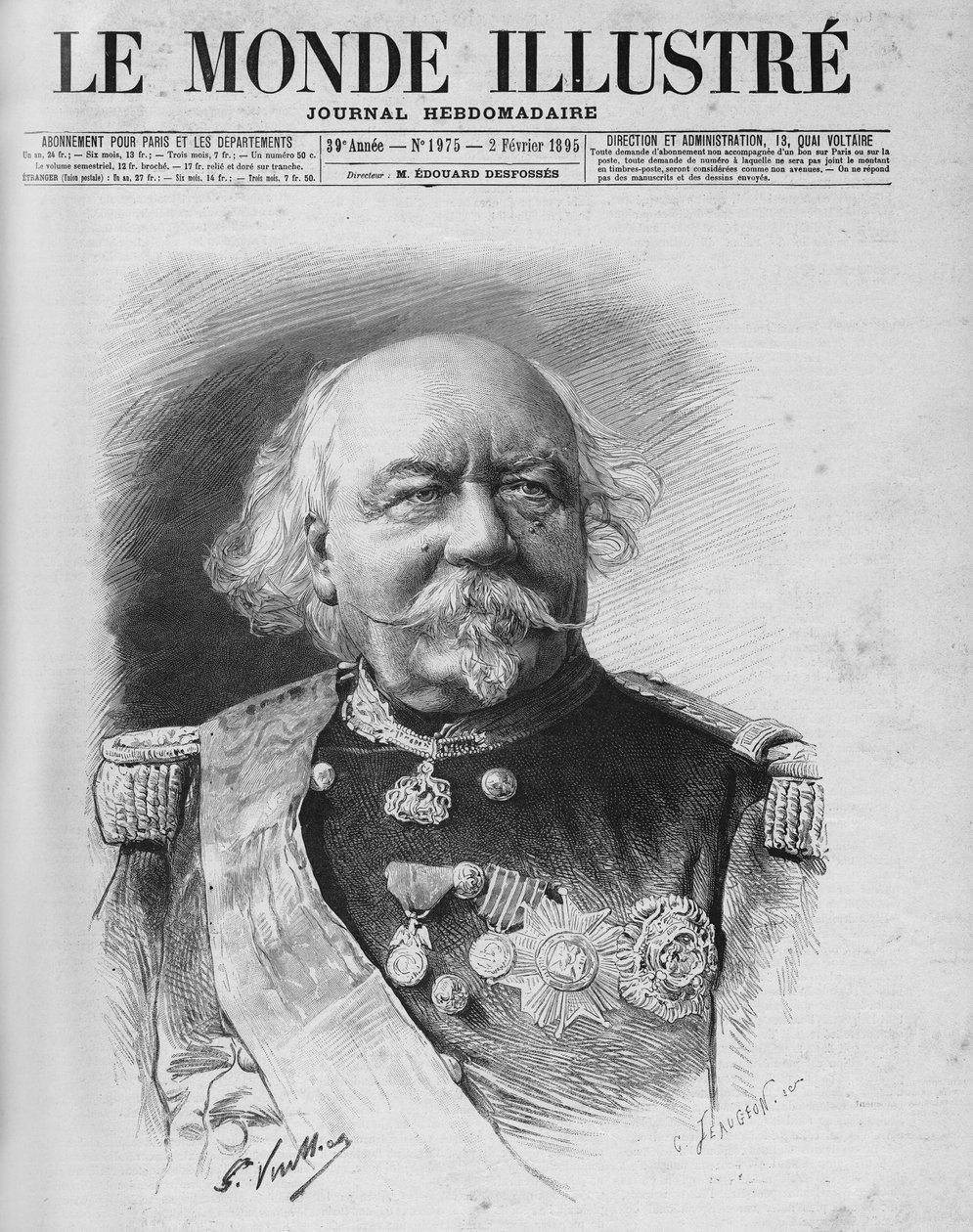 Marskal Canrobert (1809 - 1895). Meddelte hans død den 24. januar af Unknown artist