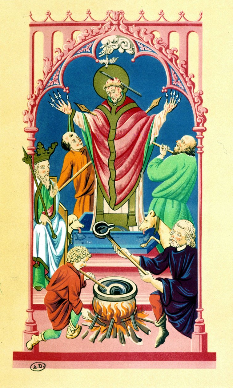 Martyrium of Saint Benigne - ifølge en miniature, omkring 1439. af Unknown artist