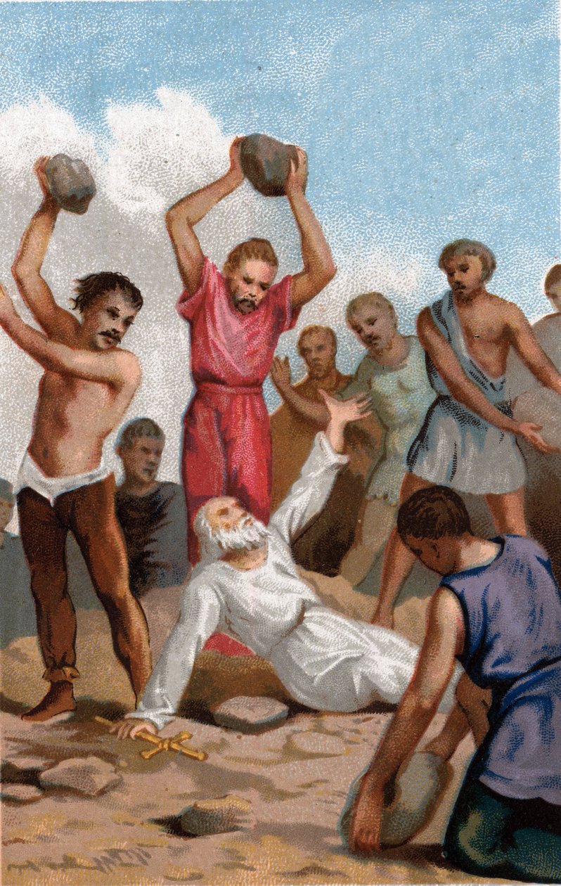 Martyrium of Saint Pothin, første eveque af Lyon og første eveque af Gallien under Marc Aurele (Marco Aurelio) i Lyon i 171. af Unknown artist