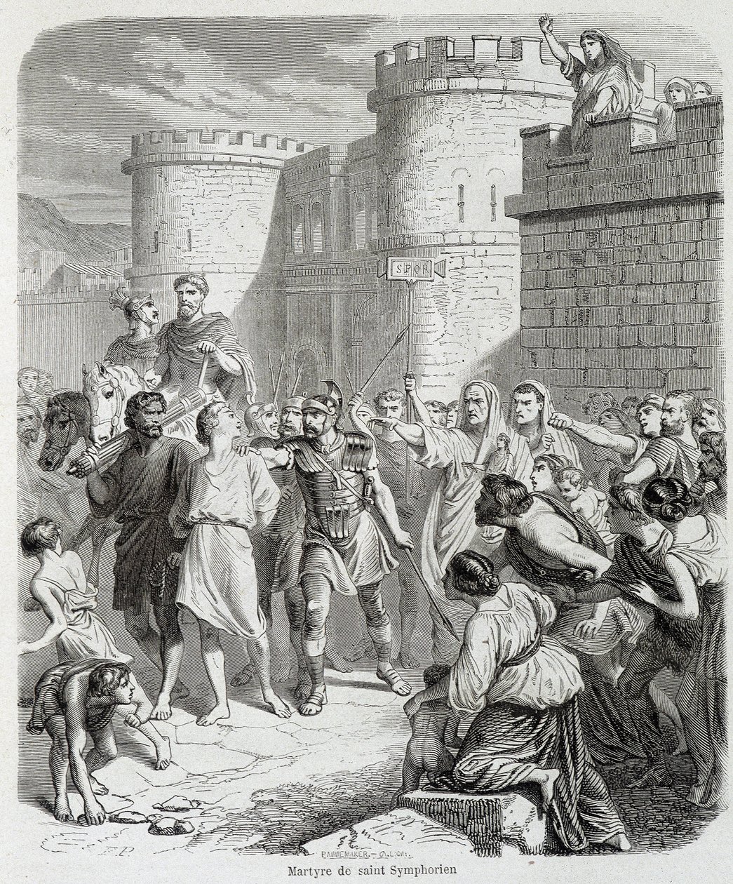 Martyrium of Saint Symphorien - i "Histoire des popes"", af Maurice Lachatre af Unknown artist